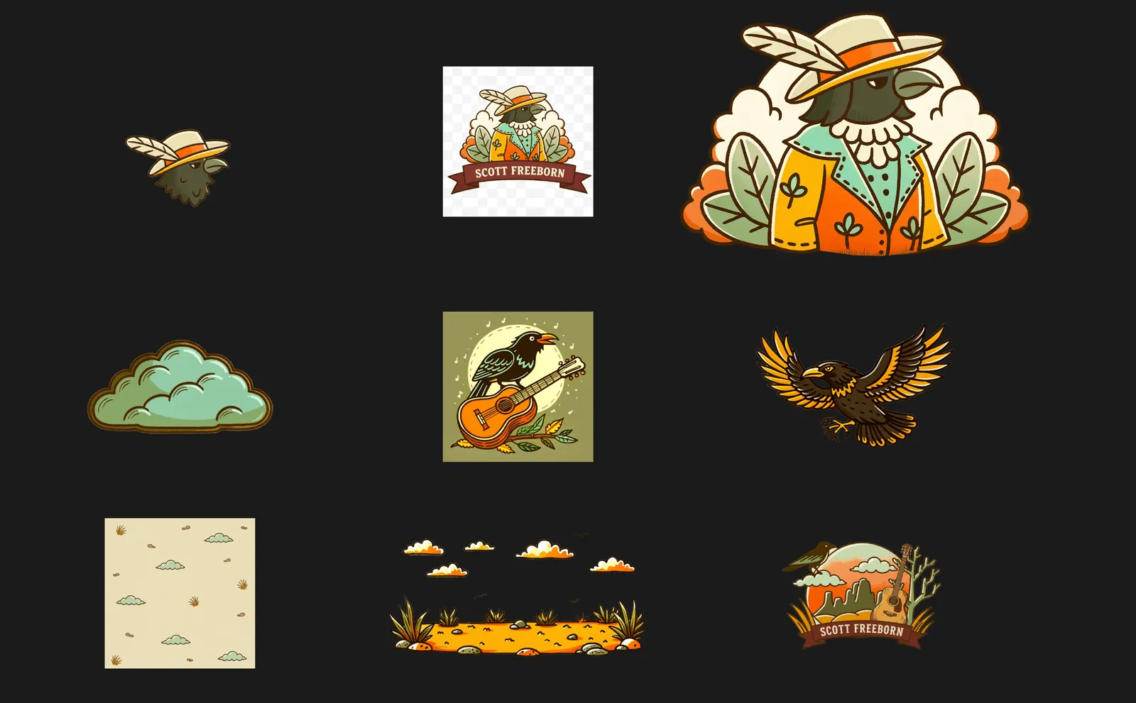 Brand asset set — icons, illustrations & graphics designed in Recraft